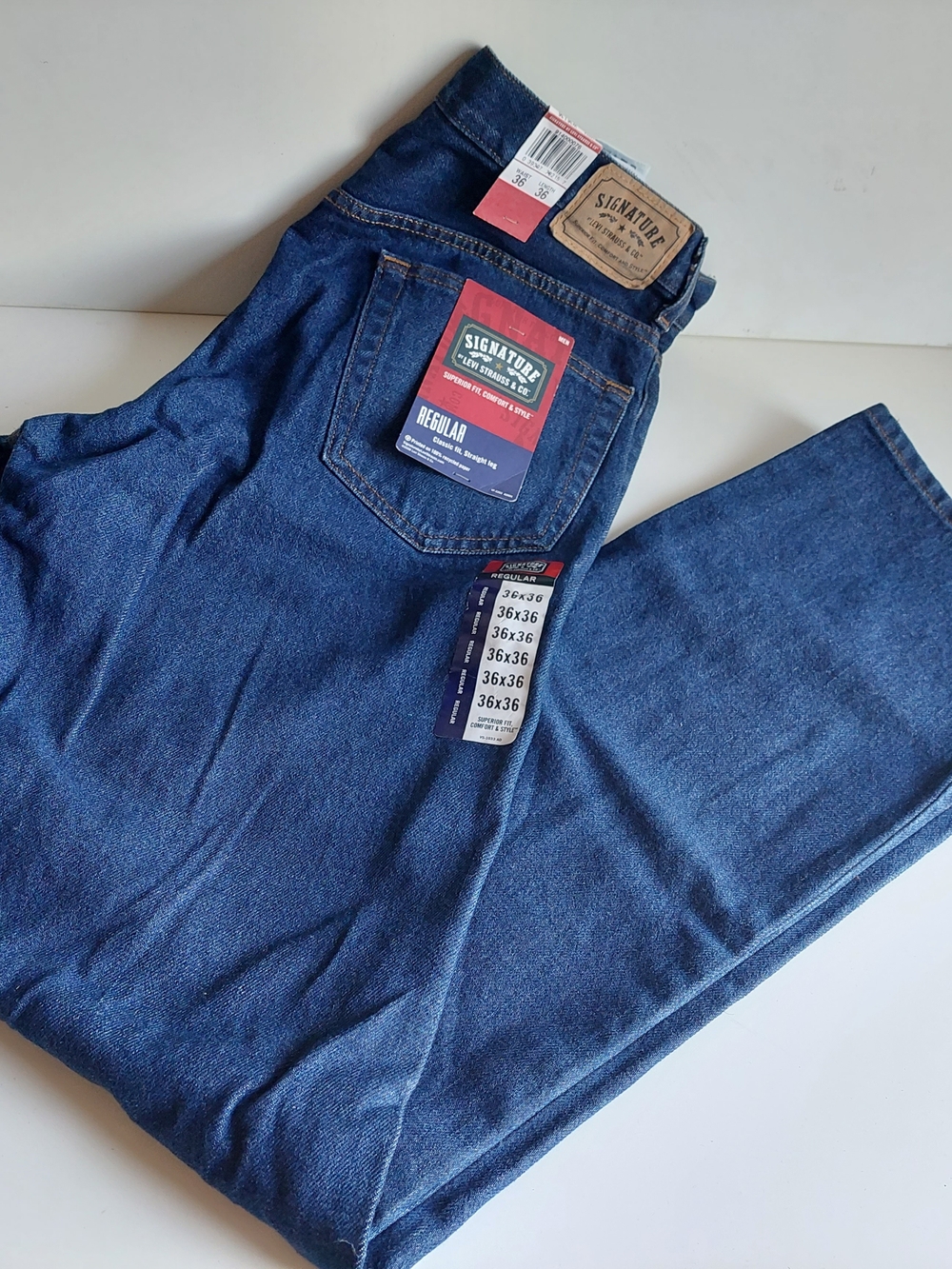 Signature By Levi Strauss Regular Fit Men’s Jeans - Dark Blue
